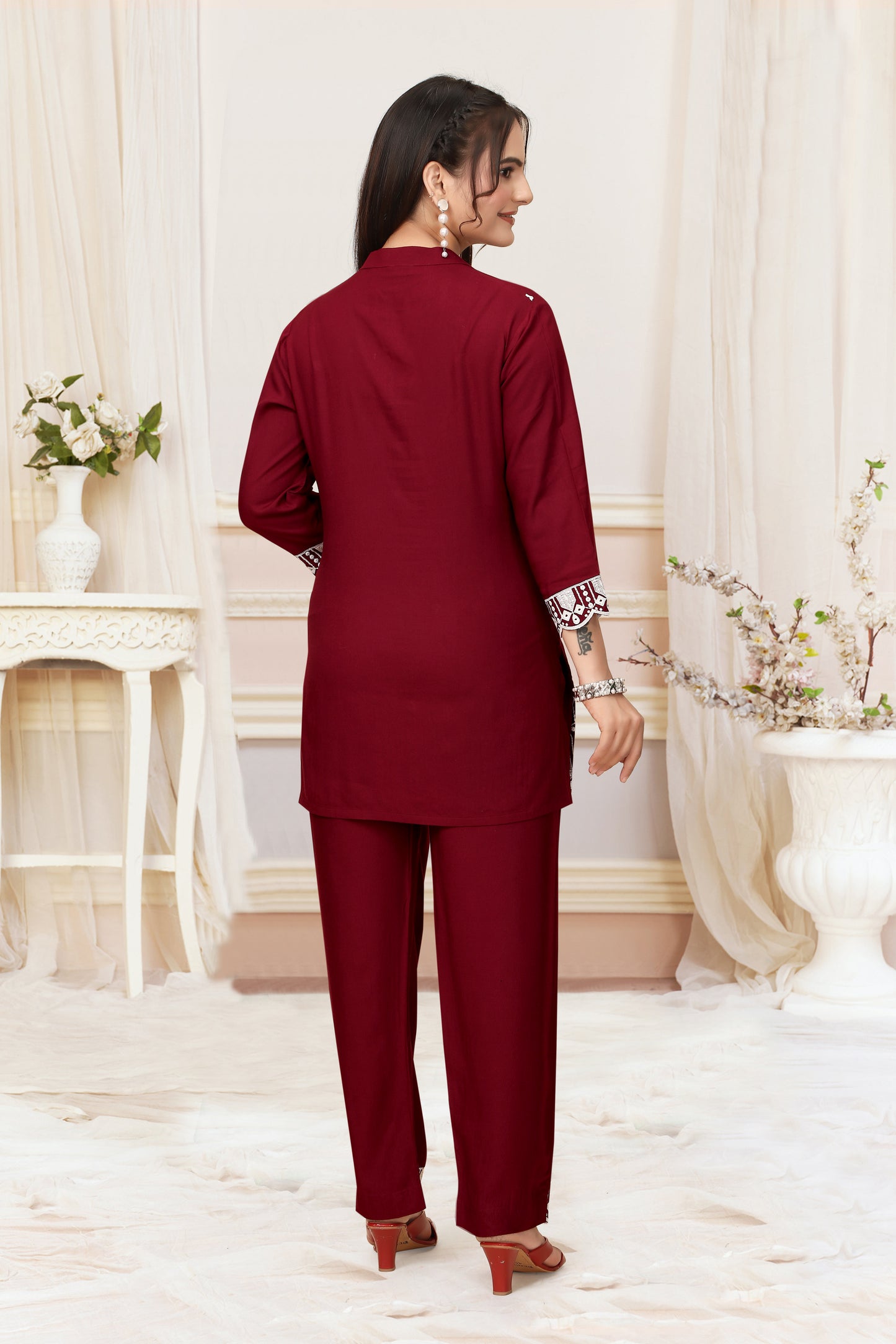 ZAYLÉRA Rouge Élégance Co-Ord Set