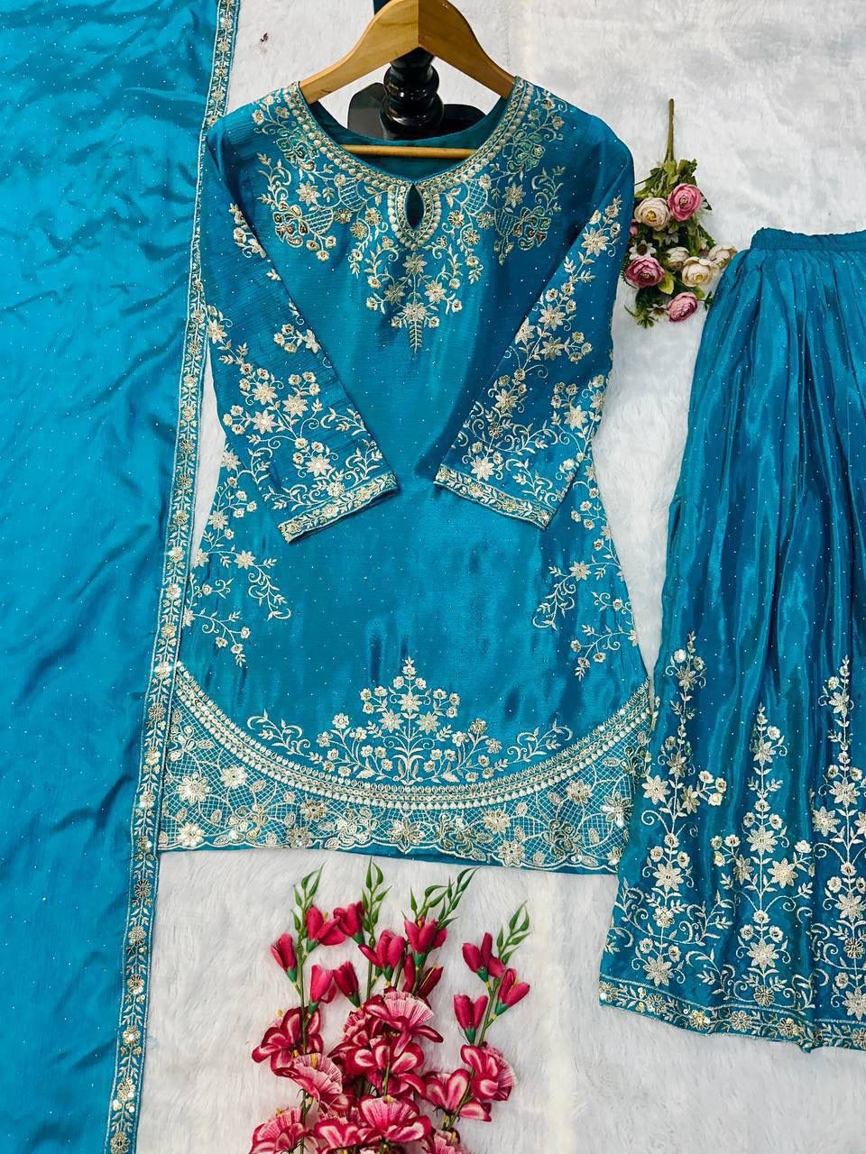 ๐ Royal Embroidered Sharara Suit Collection ๐