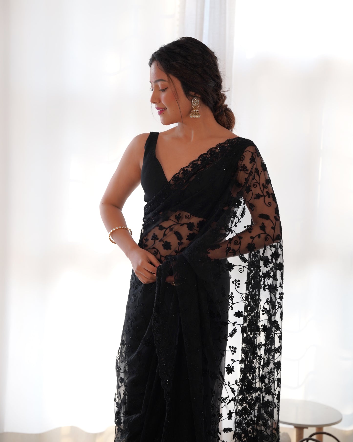✨Luxury Floral Lace Designer Saree Collection✨