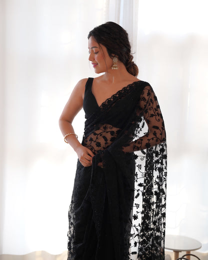 ✨Luxury Floral Lace Designer Saree Collection✨
