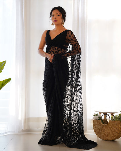 ✨Luxury Floral Lace Designer Saree Collection✨