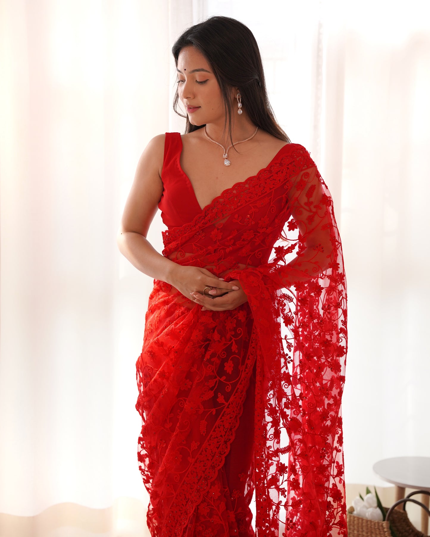 ✨Luxury Floral Lace Designer Saree Collection✨