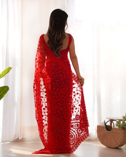 ✨Luxury Floral Lace Designer Saree Collection✨