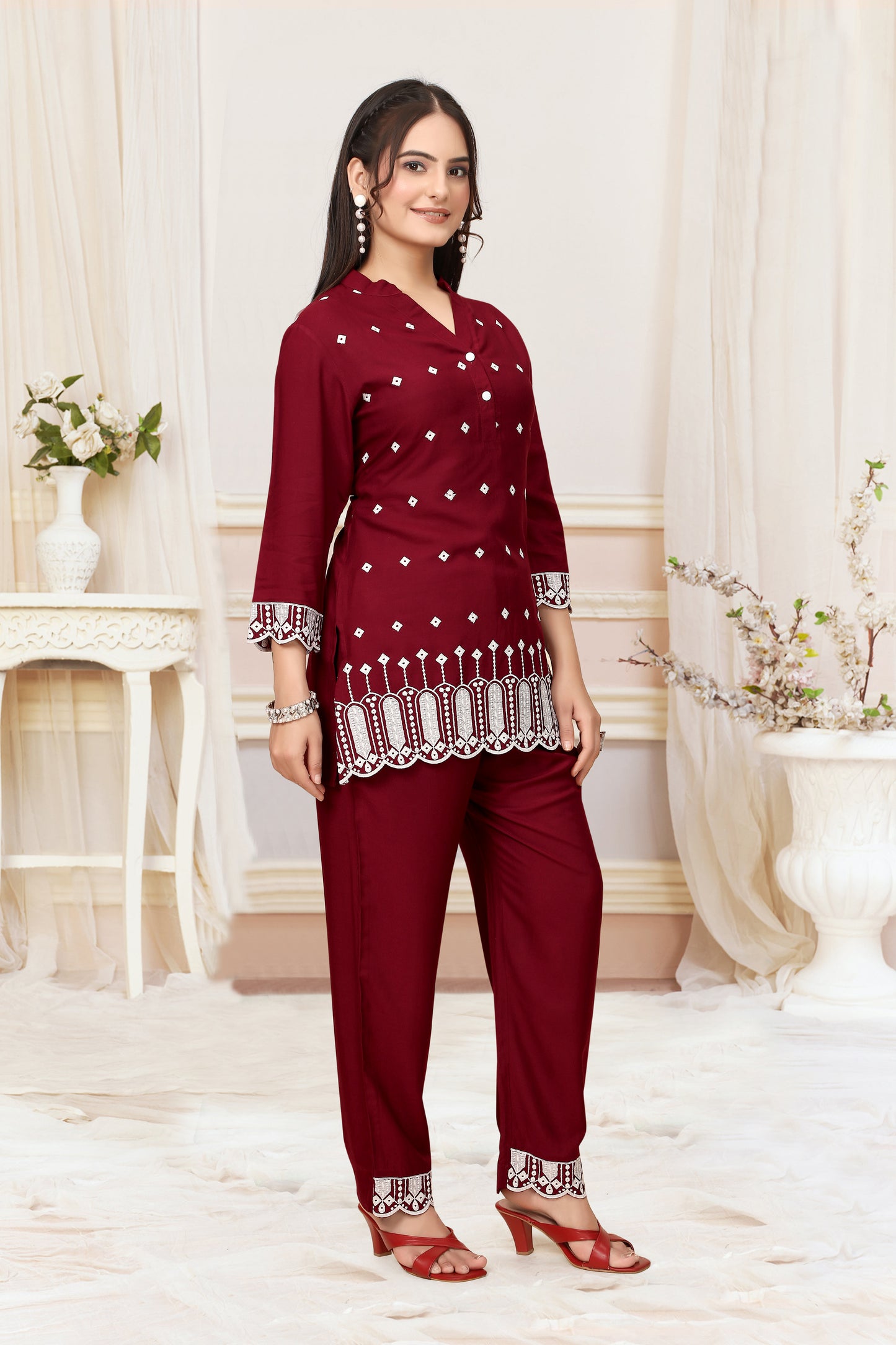 ZAYLÉRA Rouge Élégance Co-Ord Set