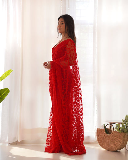 ✨Luxury Floral Lace Designer Saree Collection✨
