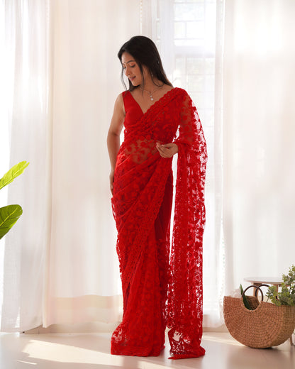 ✨Luxury Floral Lace Designer Saree Collection✨