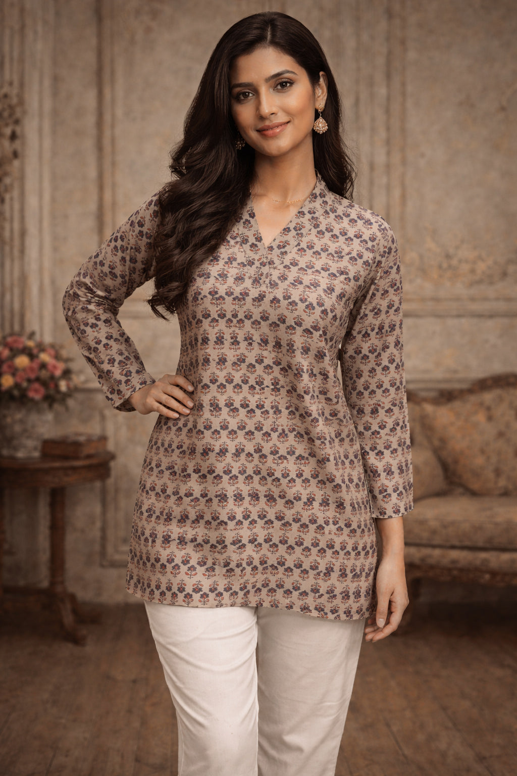 ROMAN SILK SHORT KURTI