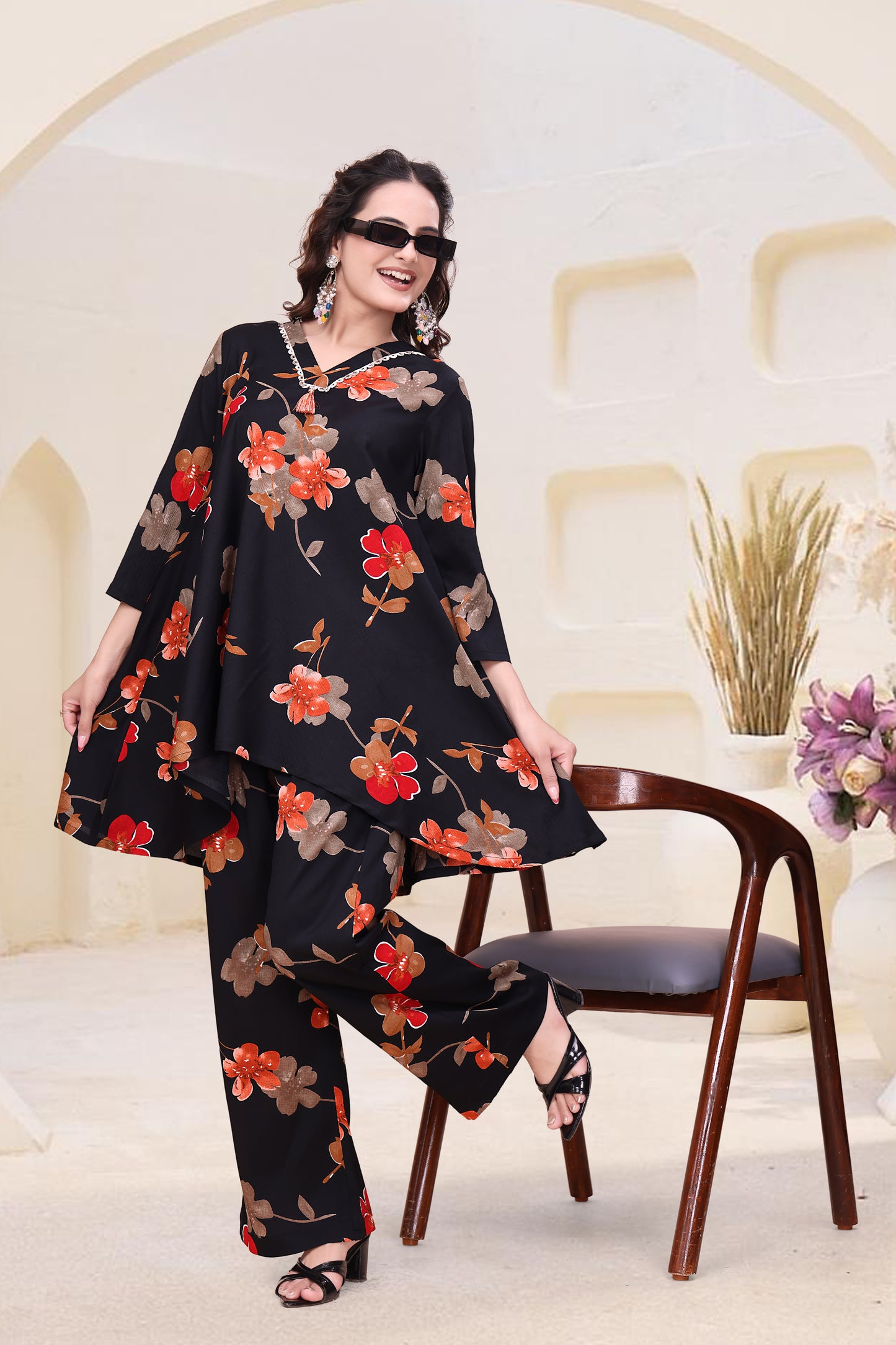 ZAYLÉRA Noir Blossom Luxe Co-Ord