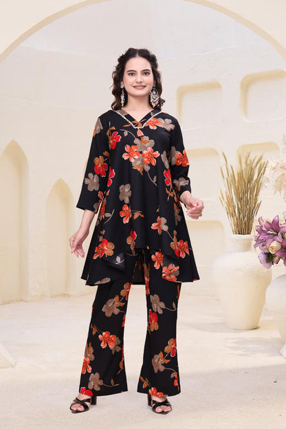 ZAYLÉRA Noir Blossom Luxe Co-Ord