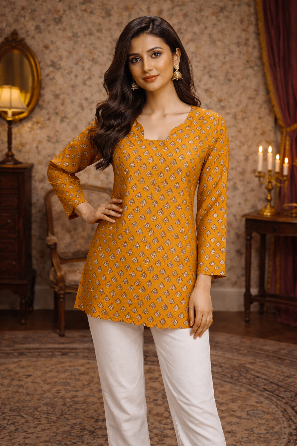 ROMAN SILK SHORT KURTI