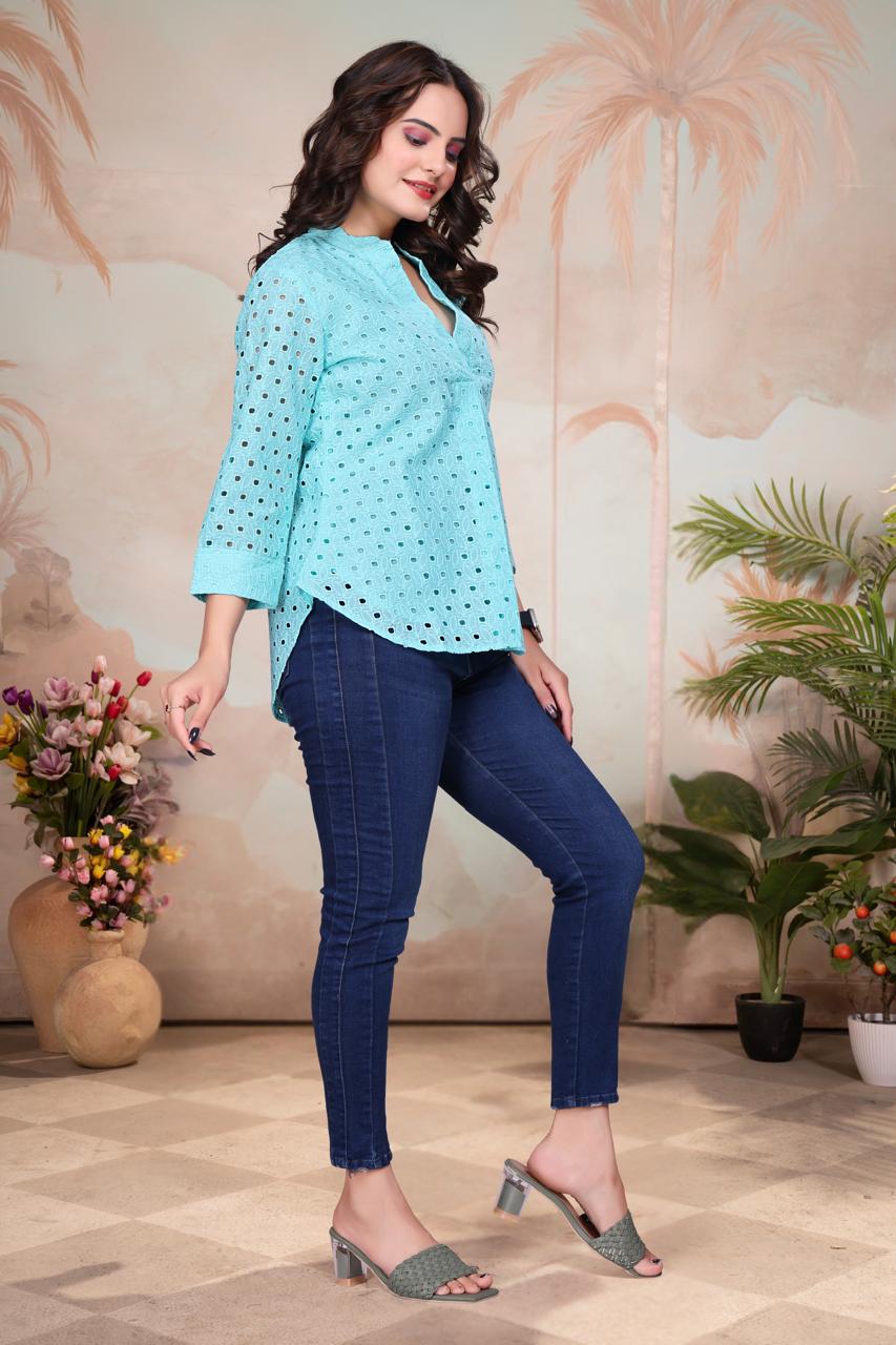 ZAYLÉRA Aqua Élégance Shirt