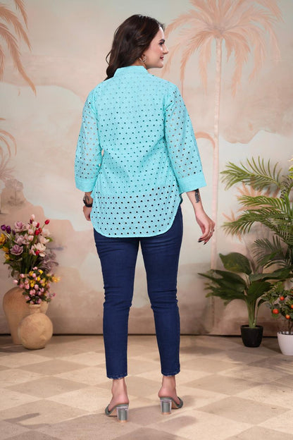 ZAYLÉRA Aqua Élégance Shirt