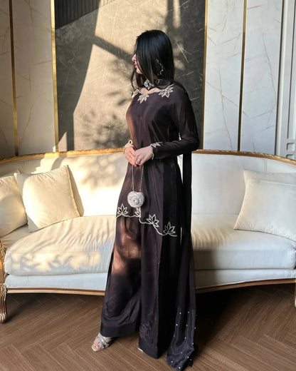 ✨ Royal Rani Pink Pearl Work Palazzo Suit Set ✨