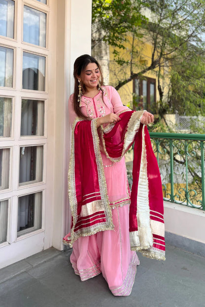 ✨ Maharani Noor Embroidered Sharara Suit Set ✨