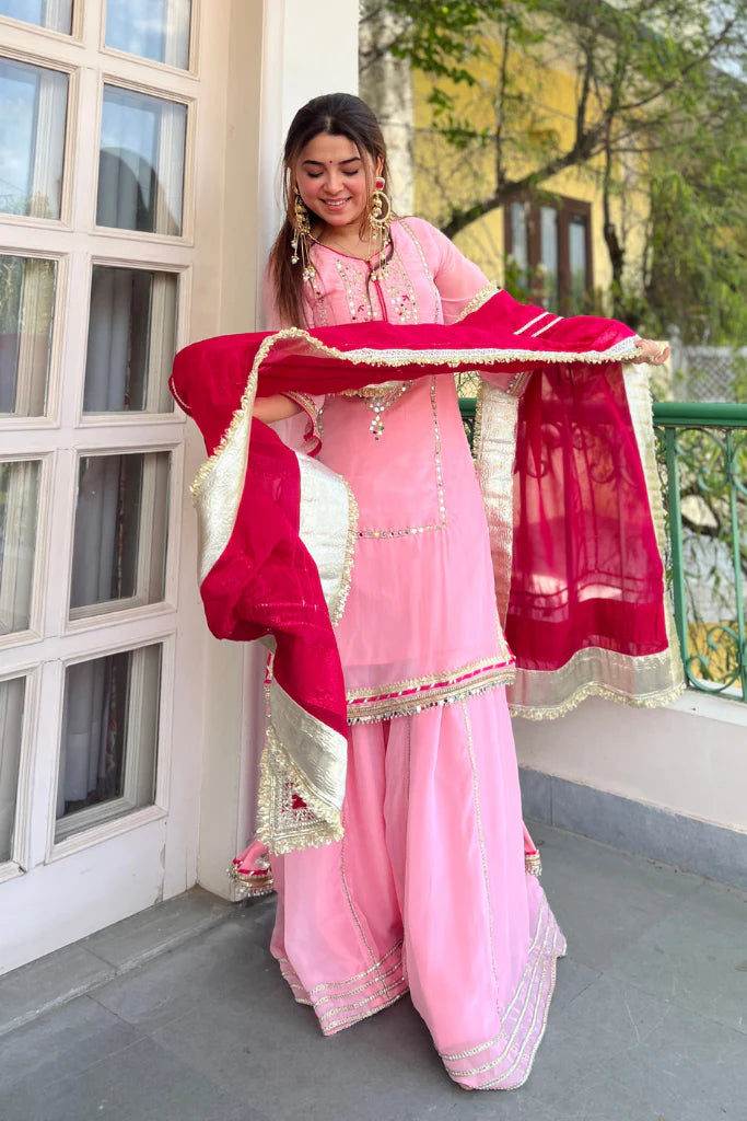 ✨ Maharani Noor Embroidered Sharara Suit Set ✨