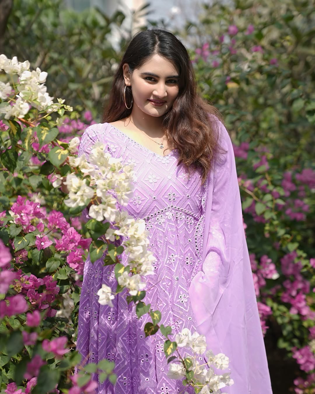 ✨Royal Lavender Embroidered Anarkali Suit Set with Dupatta✨