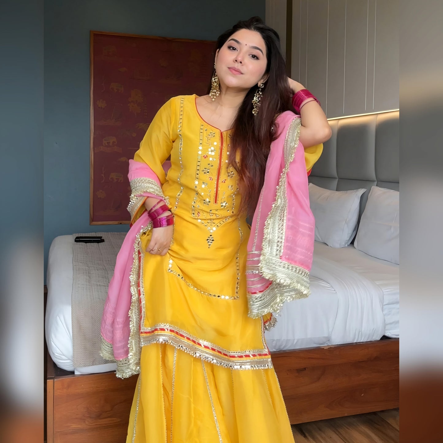 ✨ Maharani Noor Embroidered Sharara Suit Set ✨