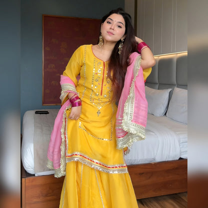 ✨ Maharani Noor Embroidered Sharara Suit Set ✨