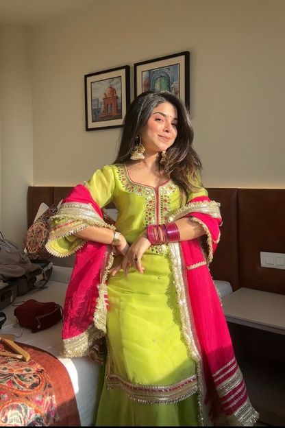 ✨ Maharani Grace Embroidered Sharara Suit Set ✨