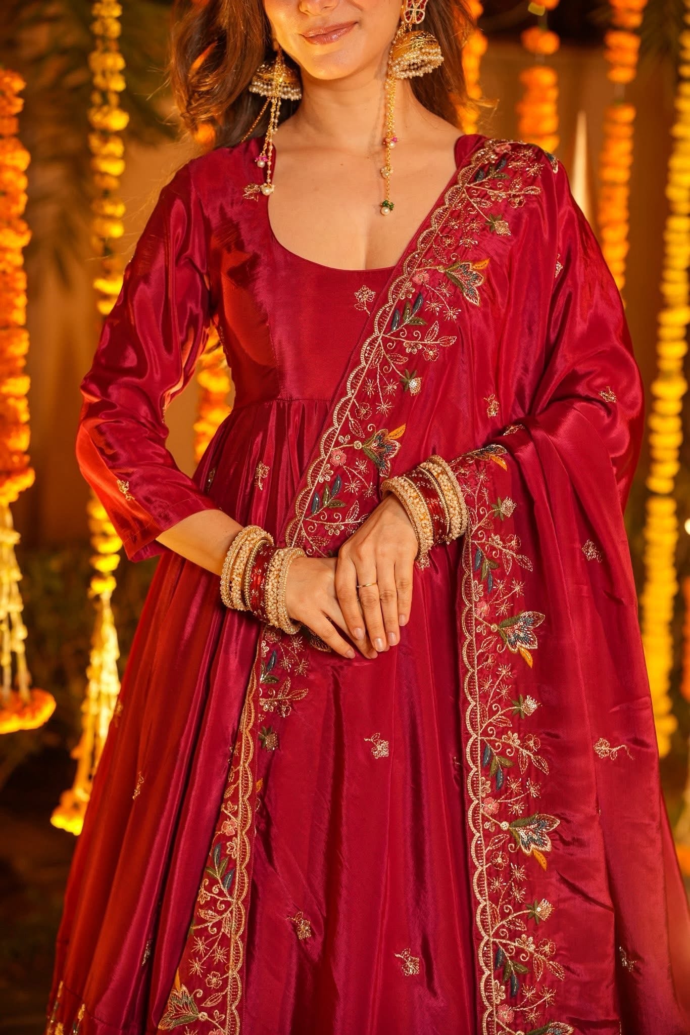 ✨ Maharani Luxe Silk Anarkali Suit Set ✨