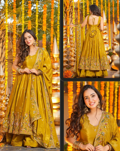 ✨ Maharani Luxe Silk Anarkali Suit Set ✨