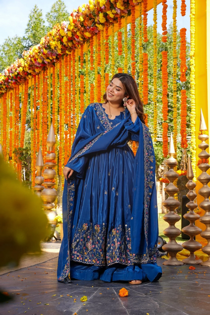 ✨ Maharani Luxe Silk Anarkali Suit Set ✨
