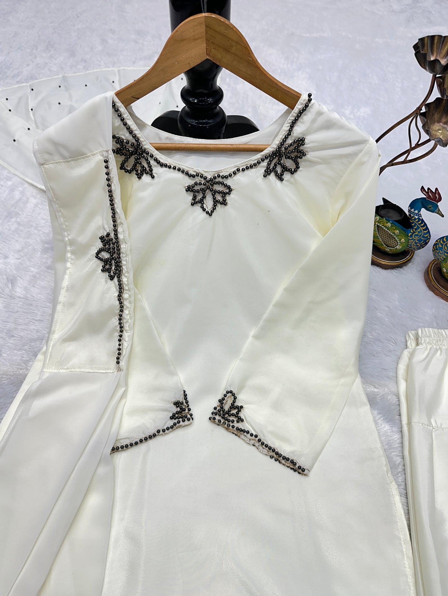 ✨ Royal Rani Pink Pearl Work Palazzo Suit Set ✨