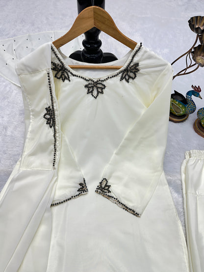 ✨ Royal Rani Pink Pearl Work Palazzo Suit Set ✨