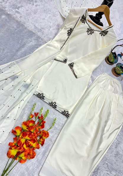 ✨ Royal Rani Pink Pearl Work Palazzo Suit Set ✨