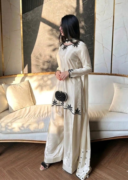 ✨ Royal Rani Pink Pearl Work Palazzo Suit Set ✨