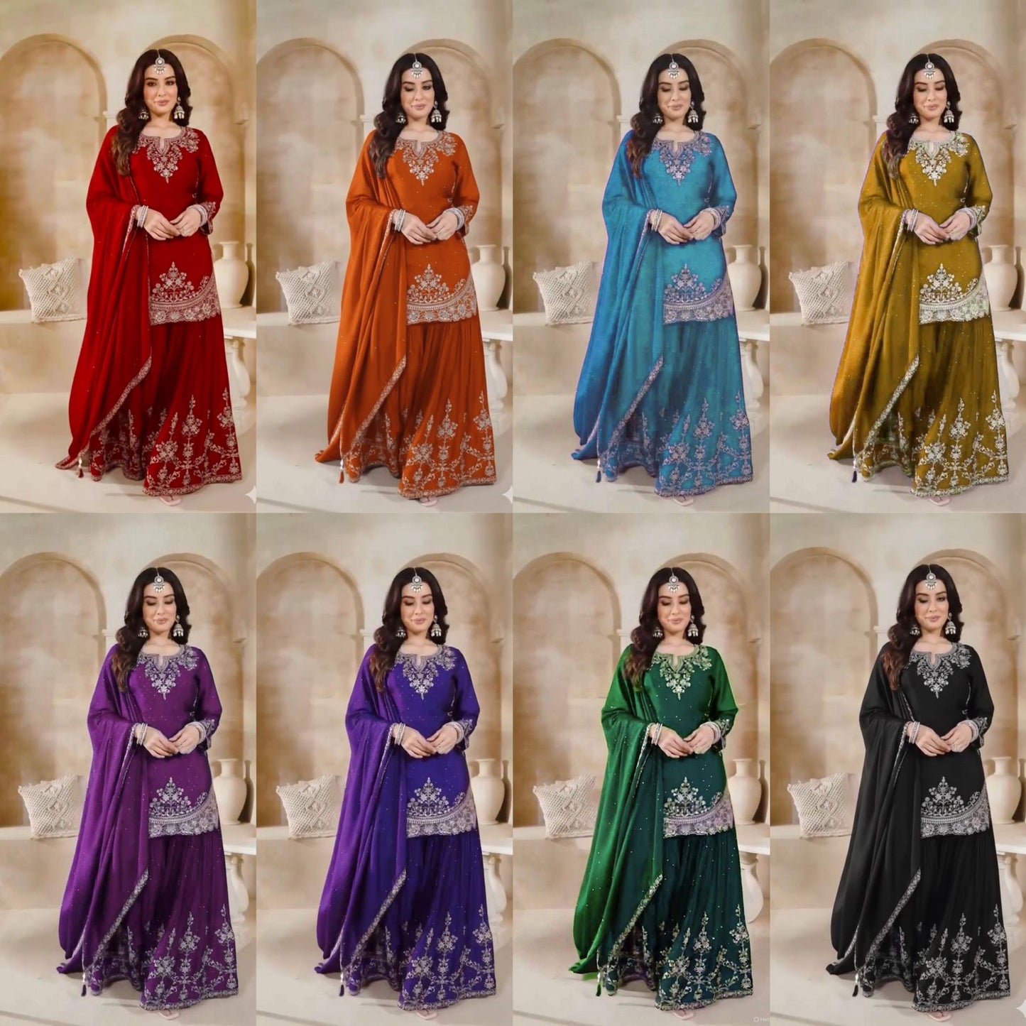 👑 Royal Embroidered Sharara Suit Collection 👑