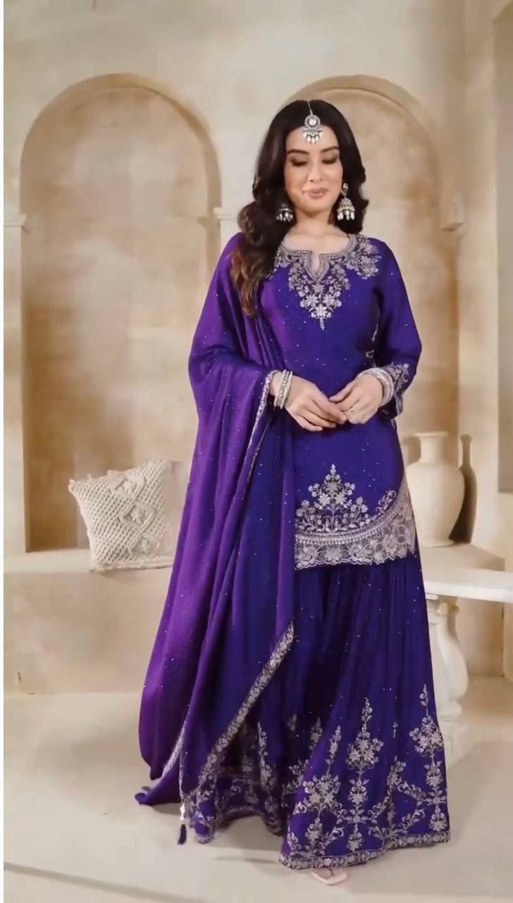 👑 Royal Embroidered Sharara Suit Collection 👑