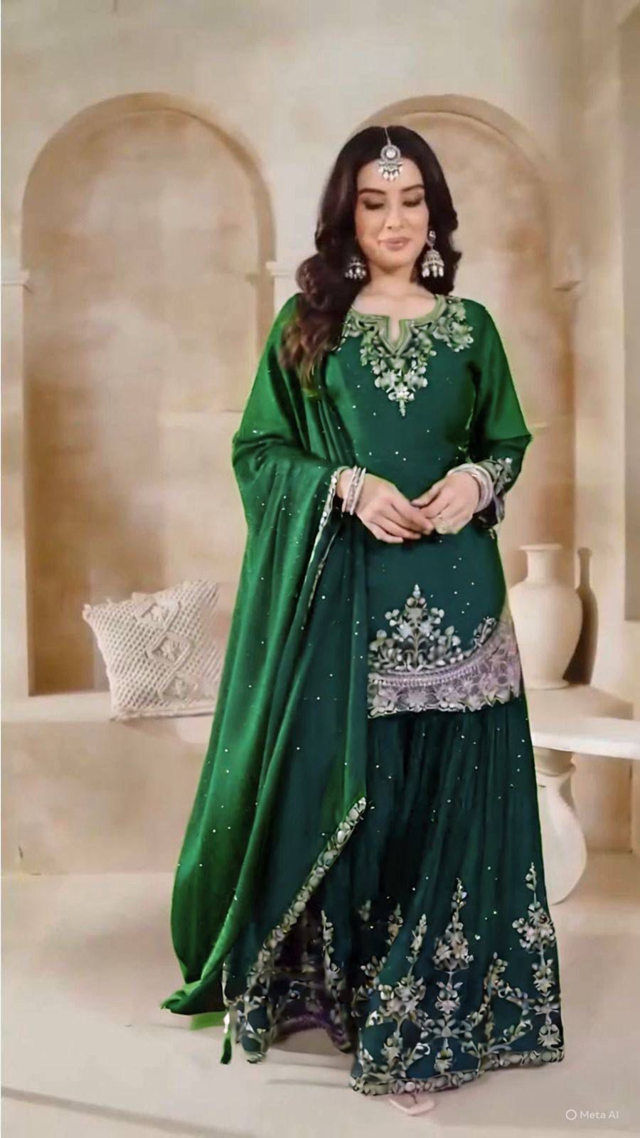 👑 Royal Embroidered Sharara Suit Collection 👑