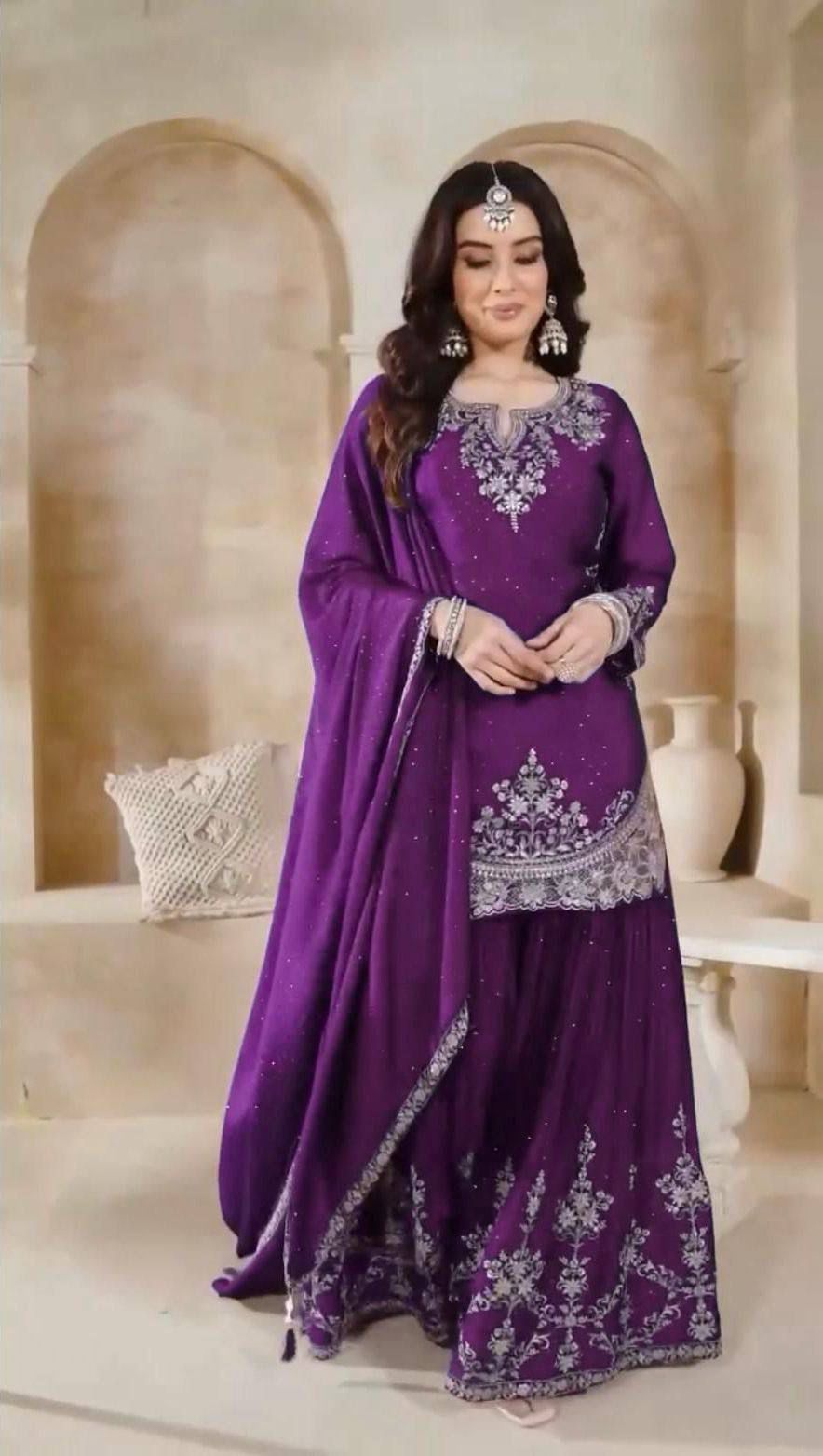 👑 Royal Embroidered Sharara Suit Collection 👑