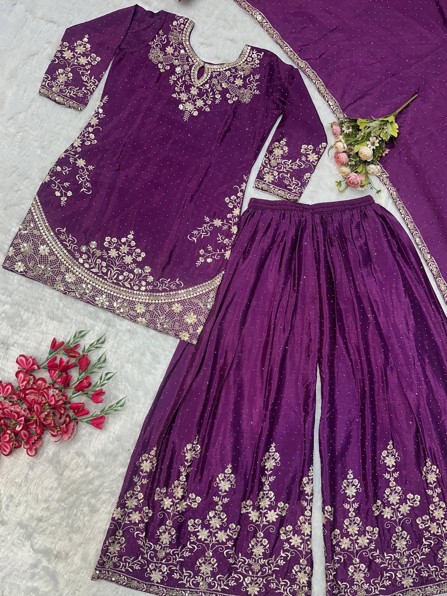 👑 Royal Embroidered Sharara Suit Collection 👑