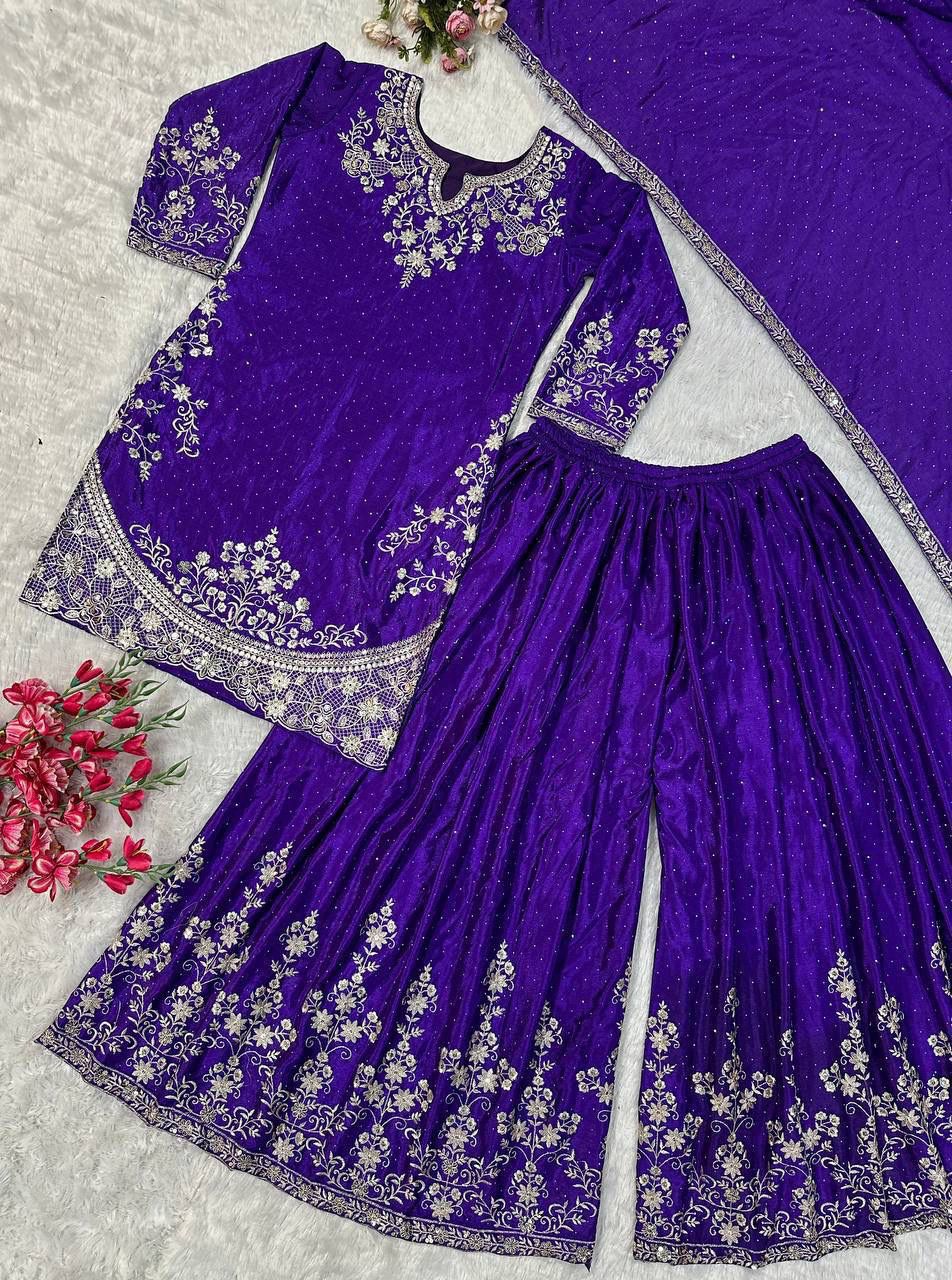 👑 Royal Embroidered Sharara Suit Collection 👑