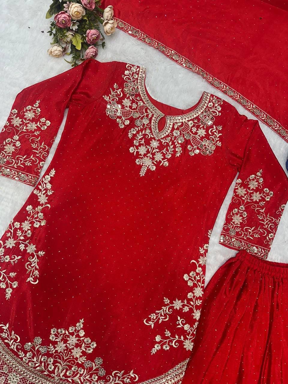 👑 Royal Embroidered Sharara Suit Collection 👑