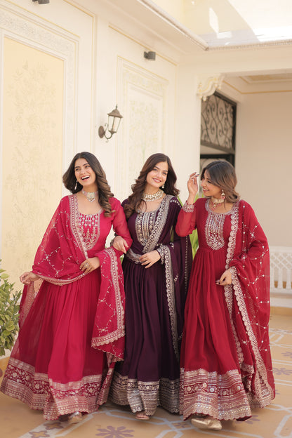 ✨ Royal Grace Embroidered Anarkali Set ✨
