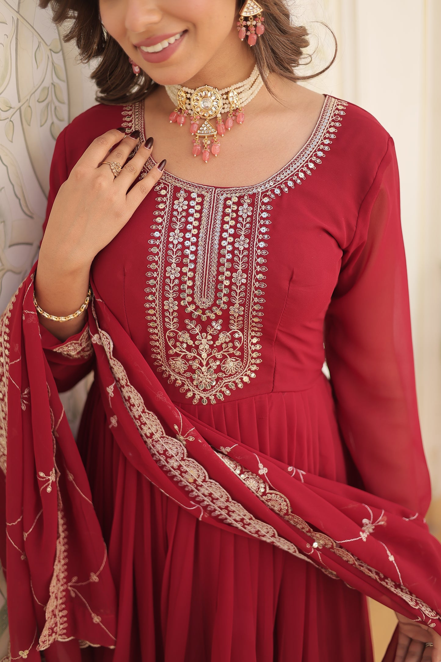 ✨ Royal Grace Embroidered Anarkali Set ✨