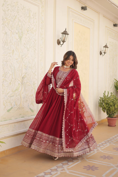 ✨ Royal Grace Embroidered Anarkali Set ✨