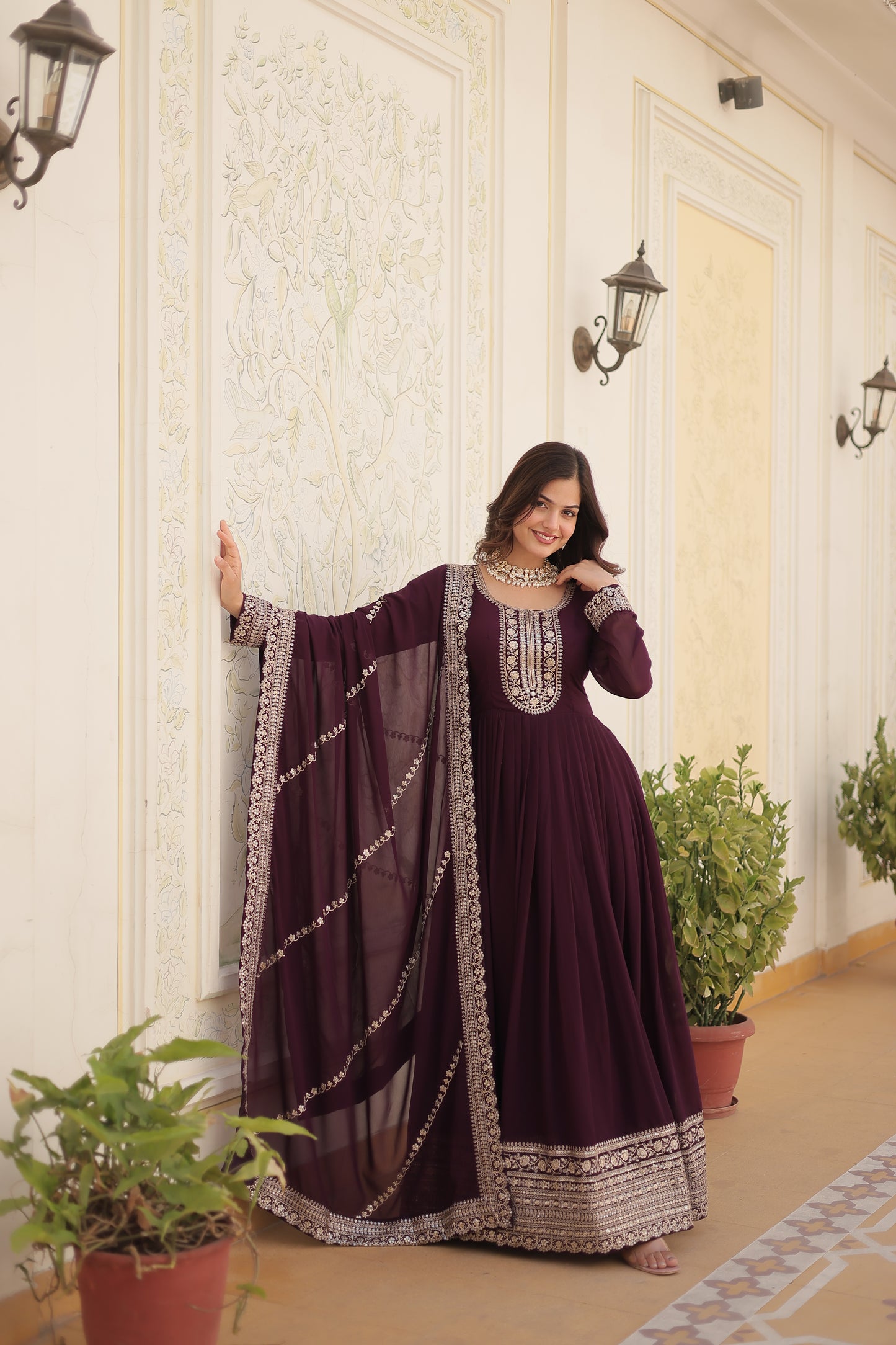 ✨ Royal Grace Embroidered Anarkali Set ✨