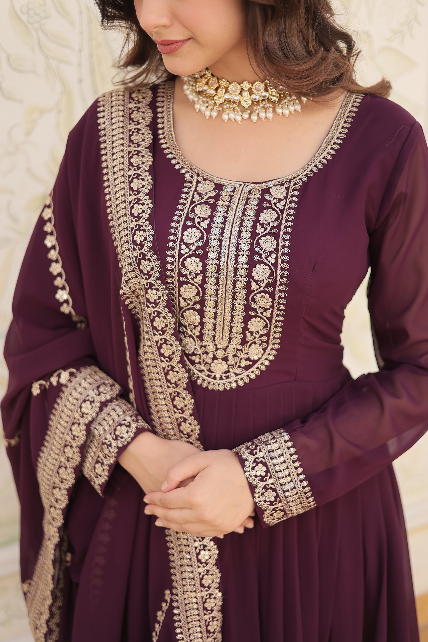 ✨ Royal Grace Embroidered Anarkali Set ✨
