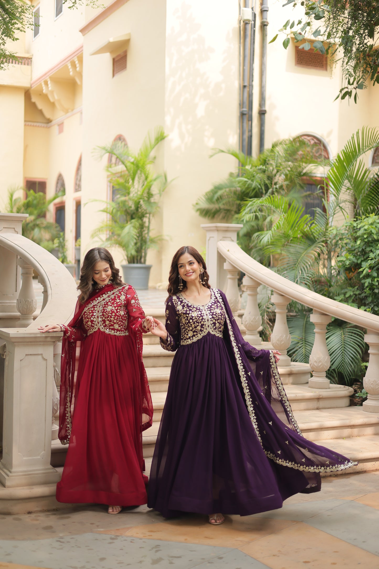 ✨ Shahi Embroidered Anarkali Gown Set ✨