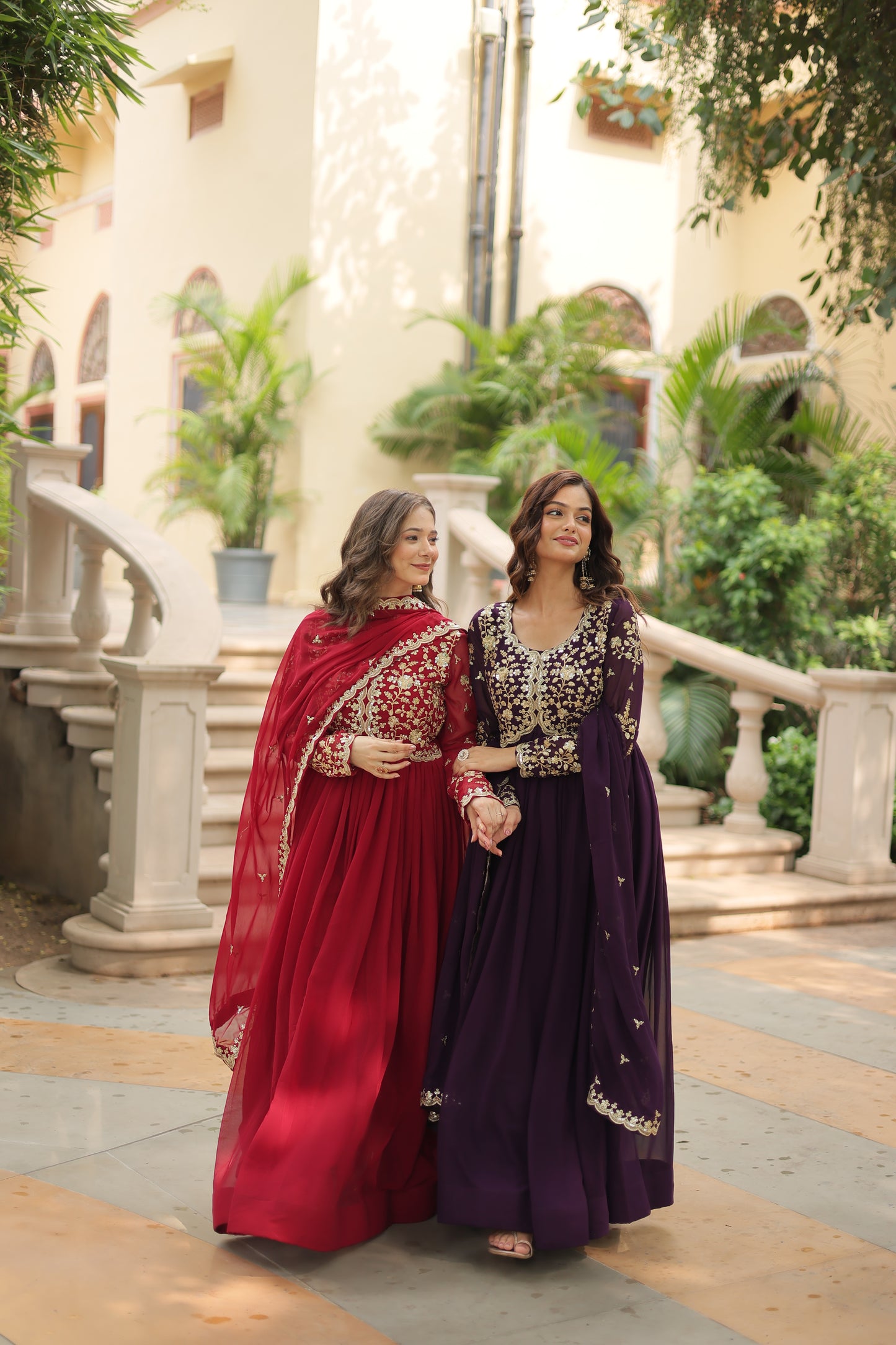 ✨ Shahi Embroidered Anarkali Gown Set ✨