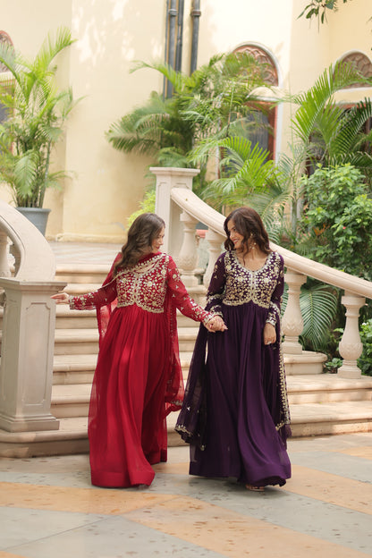 ✨ Shahi Embroidered Anarkali Gown Set ✨