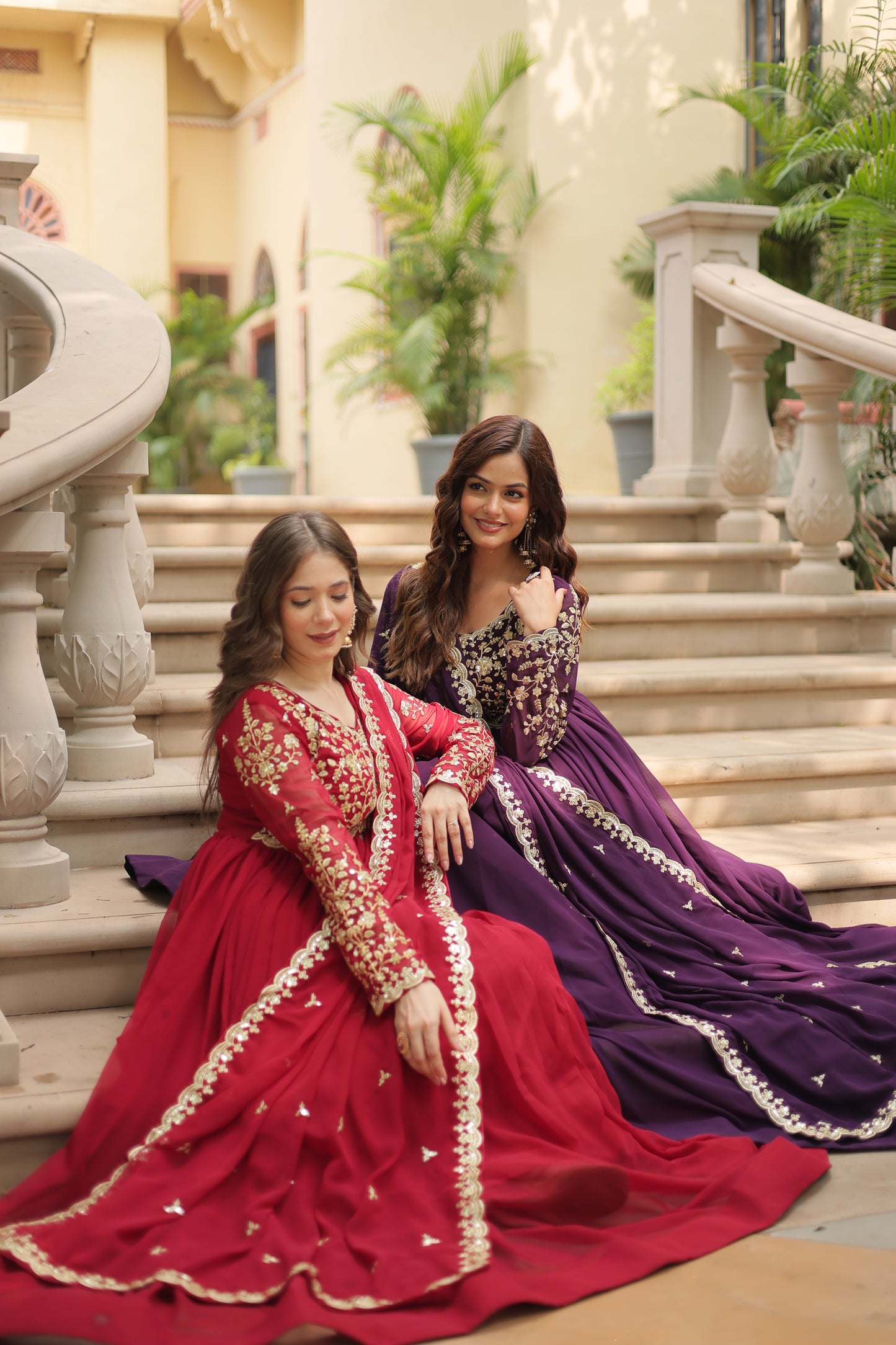 ✨ Shahi Embroidered Anarkali Gown Set ✨