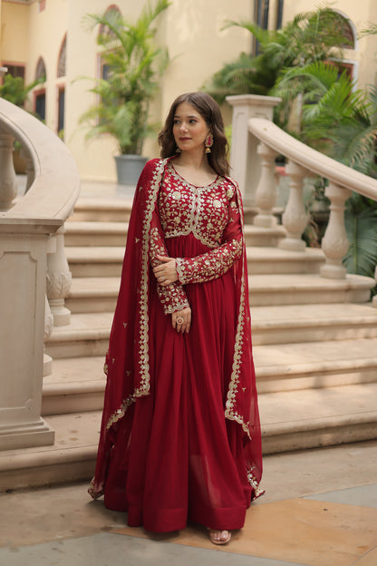 ✨ Shahi Embroidered Anarkali Gown Set ✨