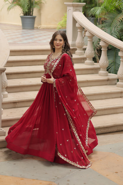 ✨ Shahi Embroidered Anarkali Gown Set ✨