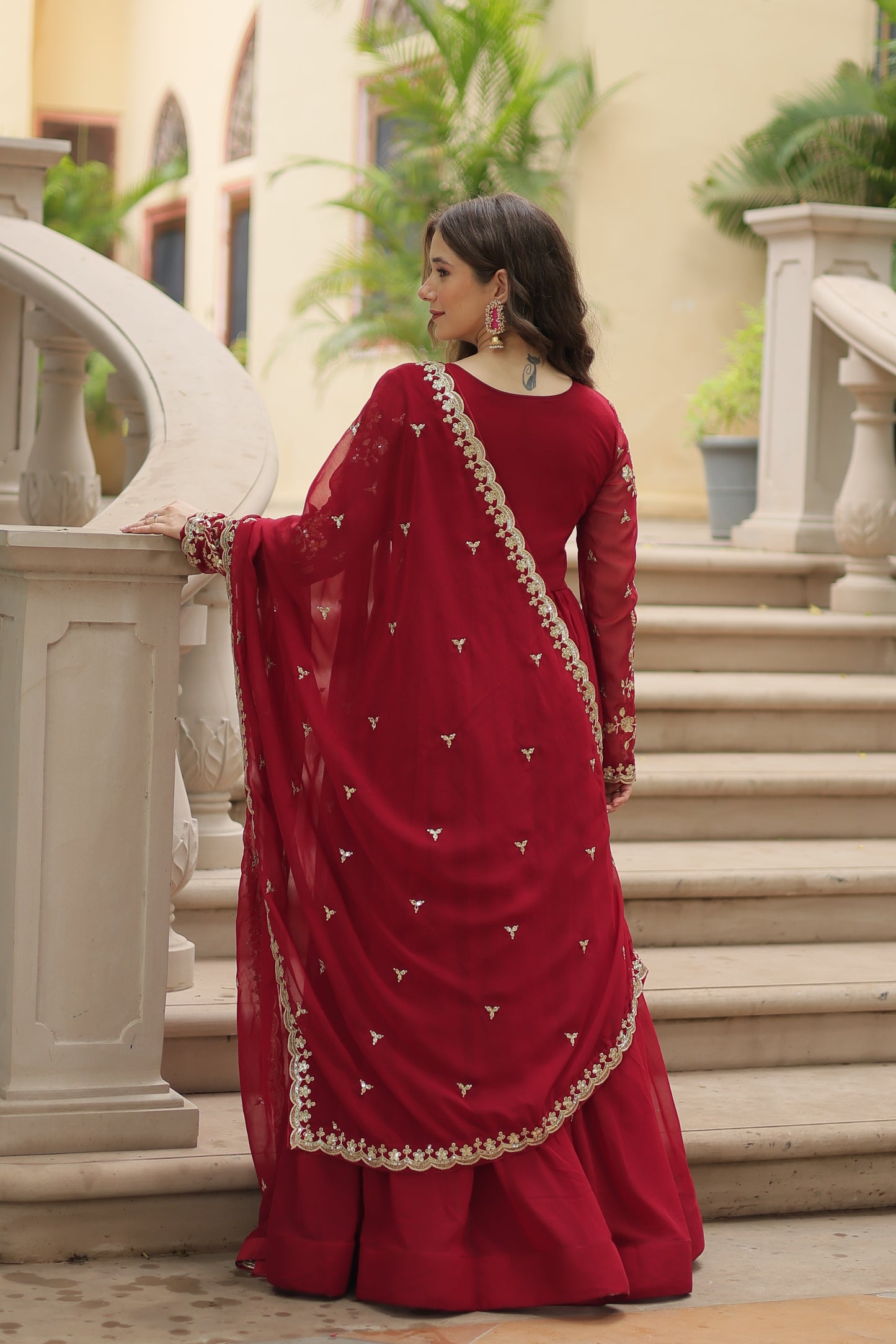 ✨ Shahi Embroidered Anarkali Gown Set ✨
