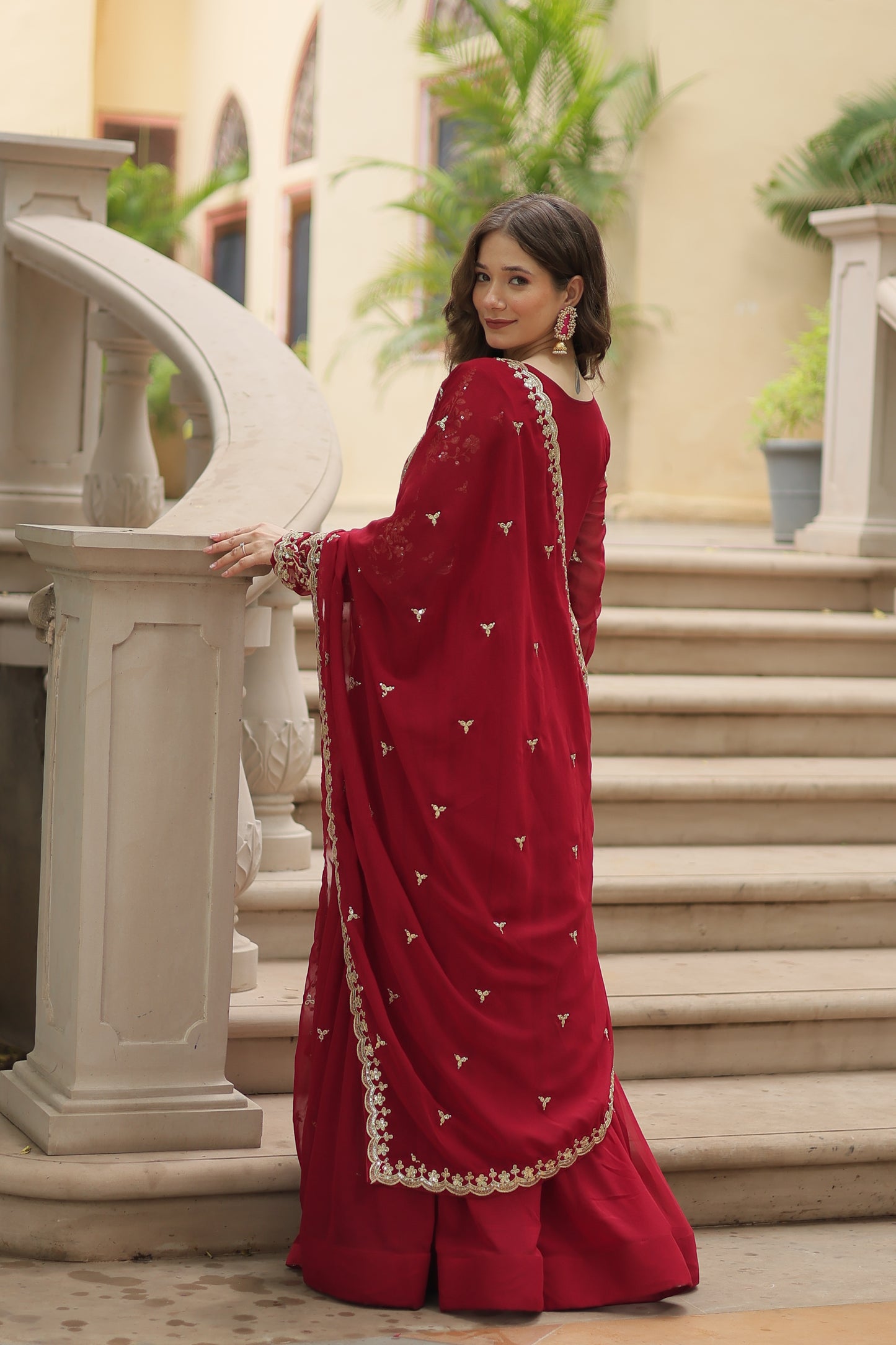 ✨ Shahi Embroidered Anarkali Gown Set ✨